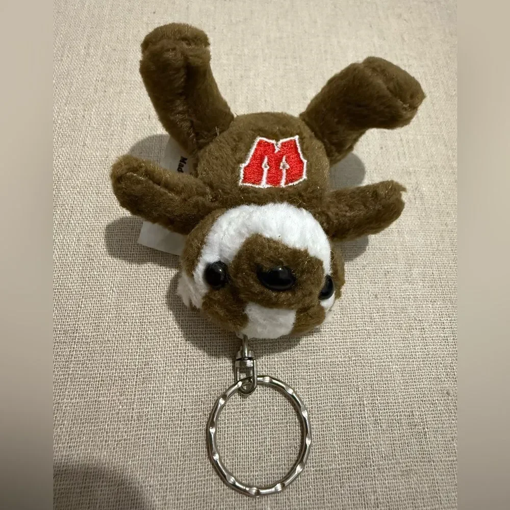 University of Wisconsin Bucky Badger + Keychain Mascot– Soft Mini Stuffed Toy 5”